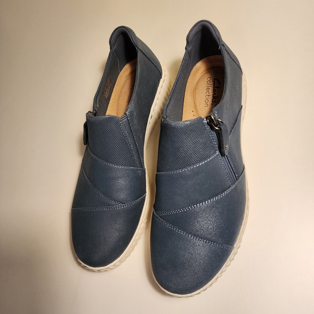 Clarks Navy Casual Slip-On Shoes